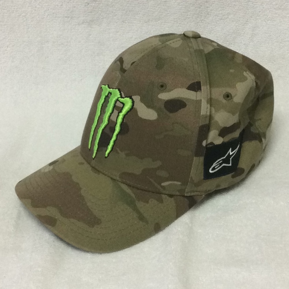Alpinestars Monster Camouflage Hat with Green Logo